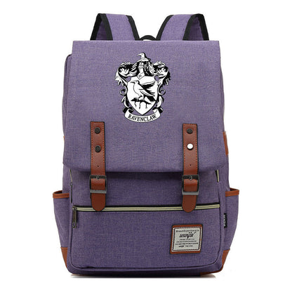 School Of Witchcraft And Wizardry Printed Youth School Bag Casual Belt Buckle Classic Backpack 38*27*12.5cm