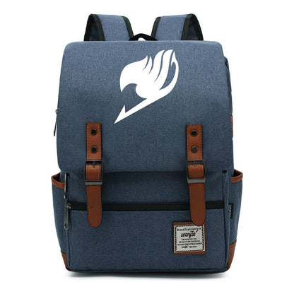 Printed Teenage Student Backpack For Men And Women With Casual Belt Buckle Classic Backpack