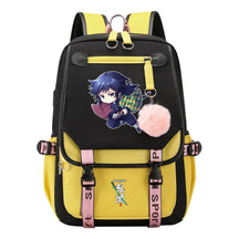 Cartoon Fashion Usb Youth Student Backpack Boy's And Girl's Leisure Ribbon Flip Backpack