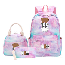 Cartoon Cute Three Cheap Bears Youth Student Girls School Bag Lunch Bag Three Piece Set Backpack Set