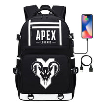 Apex Hero Print Usb Youth School Bag Backpack Leisure Travel Backpack