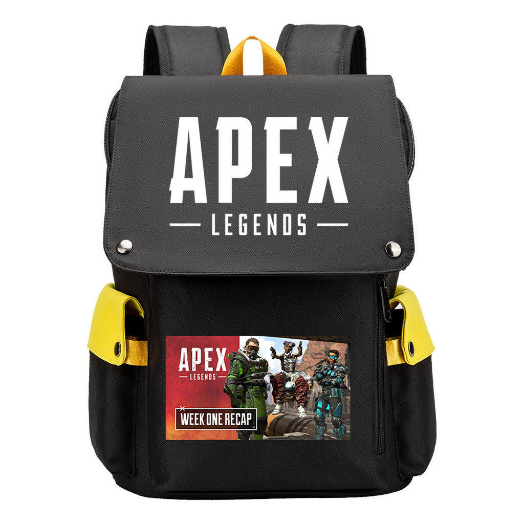 Apex Hero Print Usb Charging Cap Head Style Student School Bag Casual Backpack