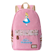 Anime Cartoon Cheshire Cat Print Youth Student Backpack With Floral Casual Backpack