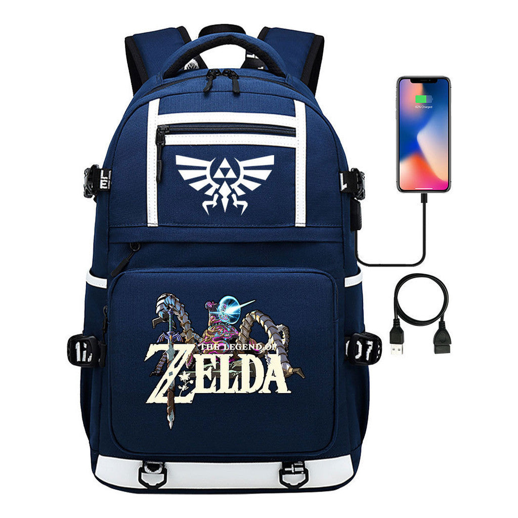 Legend Of Zelda Printed Usb Youth Student Backpack Men's And Women's Backpack Leisure Travel Bag