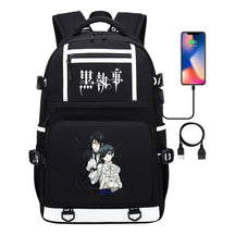 Manga Black Deacon Black Butler Printed Usb Youth Student Backpack Men's And Women's Leisure Travel Backpack