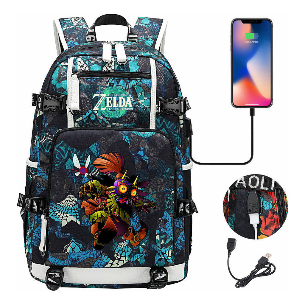 Printed Backpack For Men And Women With Large Capacity Leisure Travel Backpack