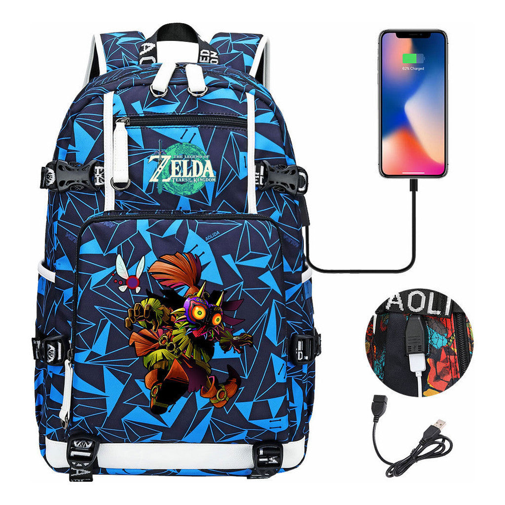 Printed Backpack For Men And Women With Large Capacity Leisure Travel Backpack