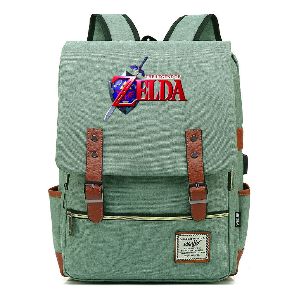 Printed Youth Student Backpack Usb Men's And Women's Casual Backpack