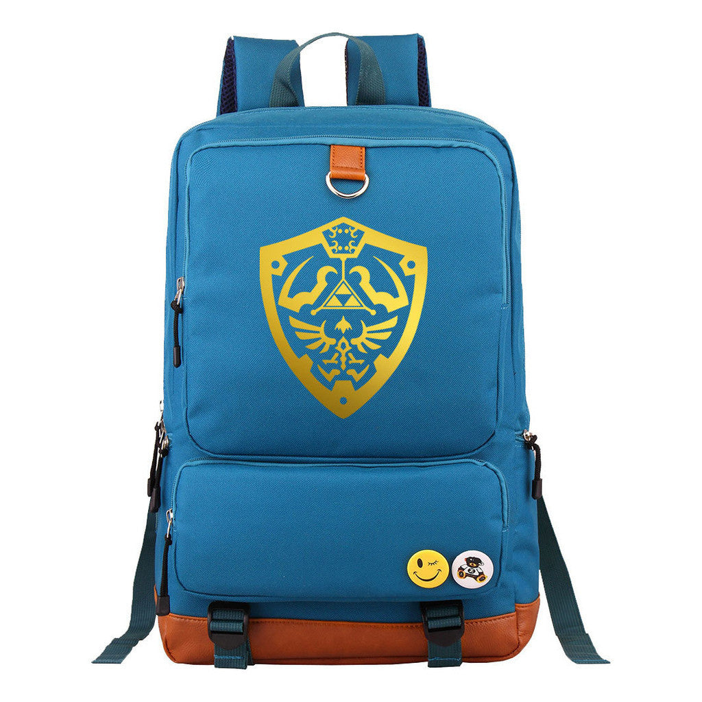 Golden Printed Youth Student Backpack, Travel Bag, Men's And Women's Backpack