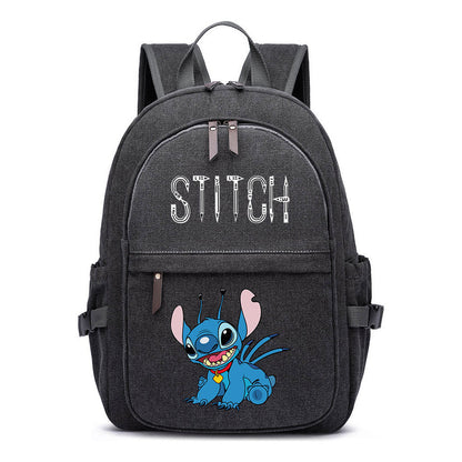 Anime Star Baby Stitch Printed Youth Student Backpack For Men And Women With Casual Woven Straps Backpack
