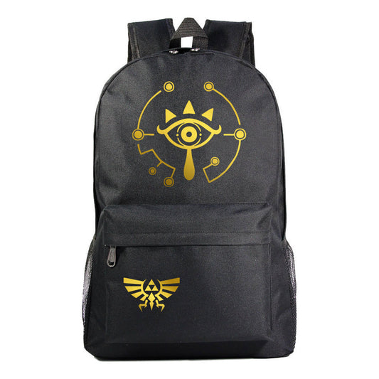 Golden Printed Youth Student Backpack Men And Women's Leisure Backpack
