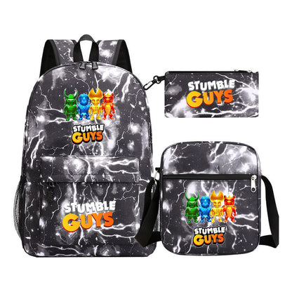 Printed Youth Student School Bag Three Piece Set Men's And Women's Shoulder Set Backpack