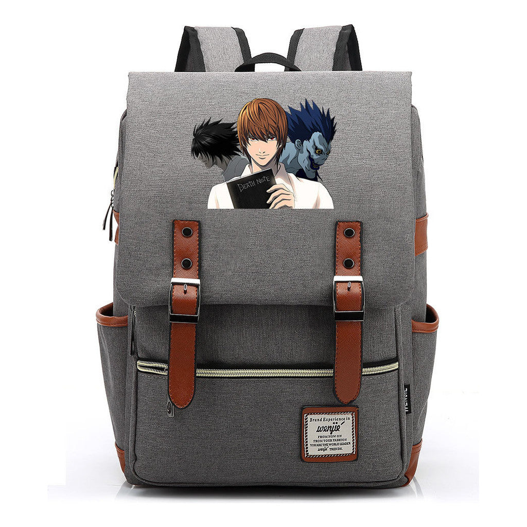 Manga Death Note Youth Student School Bag Men's And Women's Leisure Belt Buckle Backpack