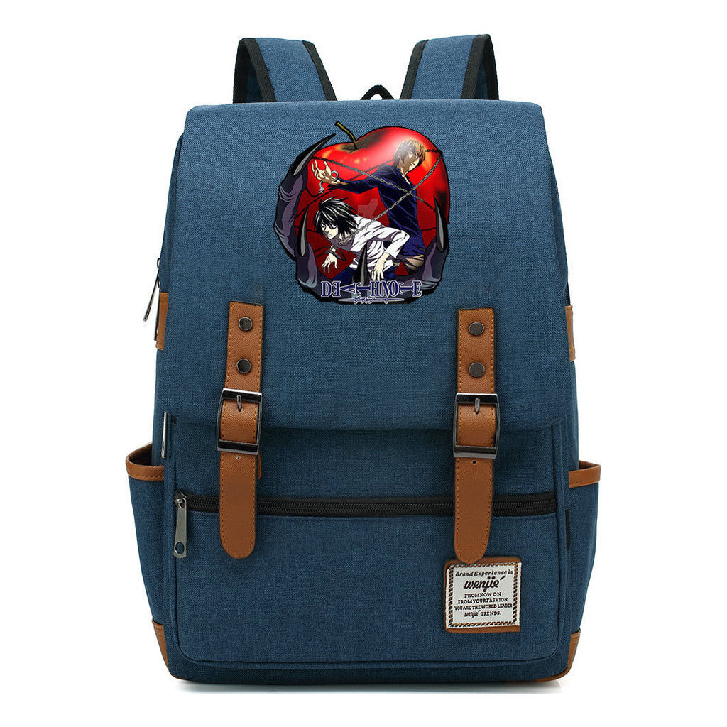 Manga Death Note Youth Student School Bag Men's And Women's Leisure Belt Buckle Backpack