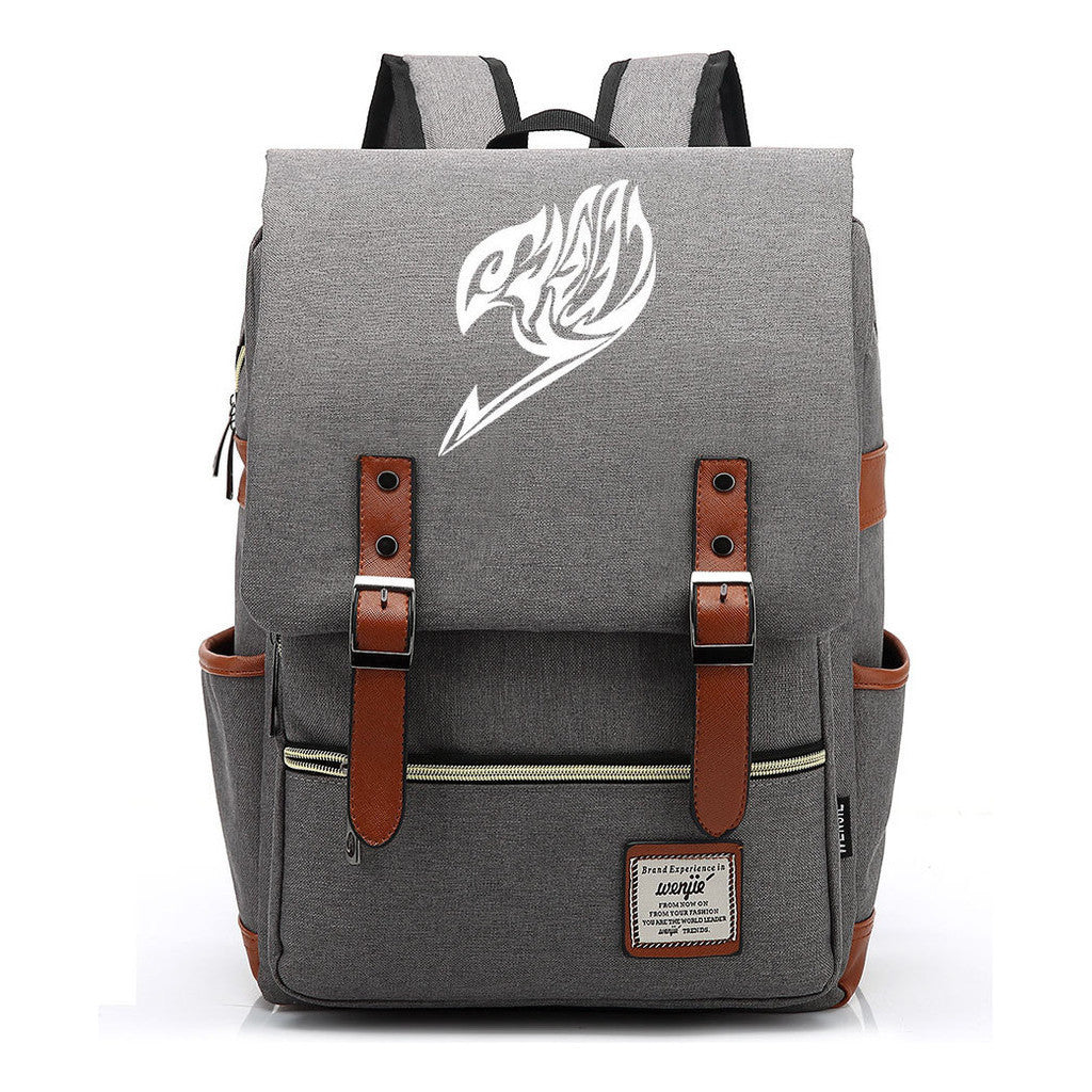 Comic Print Youth Student Backpack For Men And Women, Casual Belt Buckle, Classic Backpack