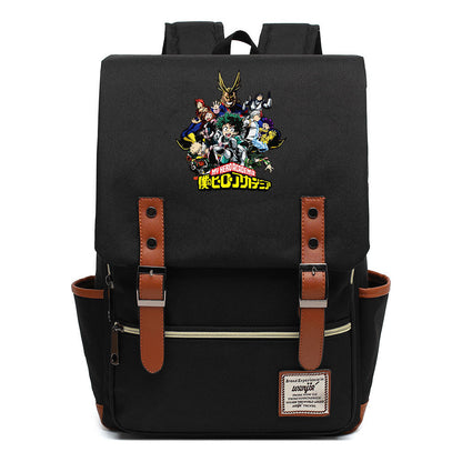 Anime My Heroes Academy Printed Student School Bag For Men And Women Leisure Belt Buckle Classic Backpack