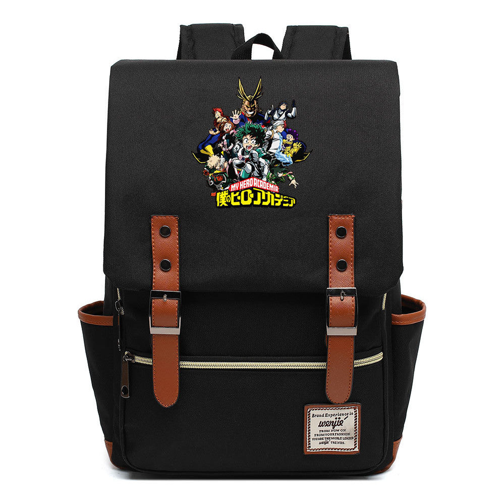 Anime My Heroes Academy Printed Student School Bag For Men And Women Leisure Belt Buckle Classic Backpack