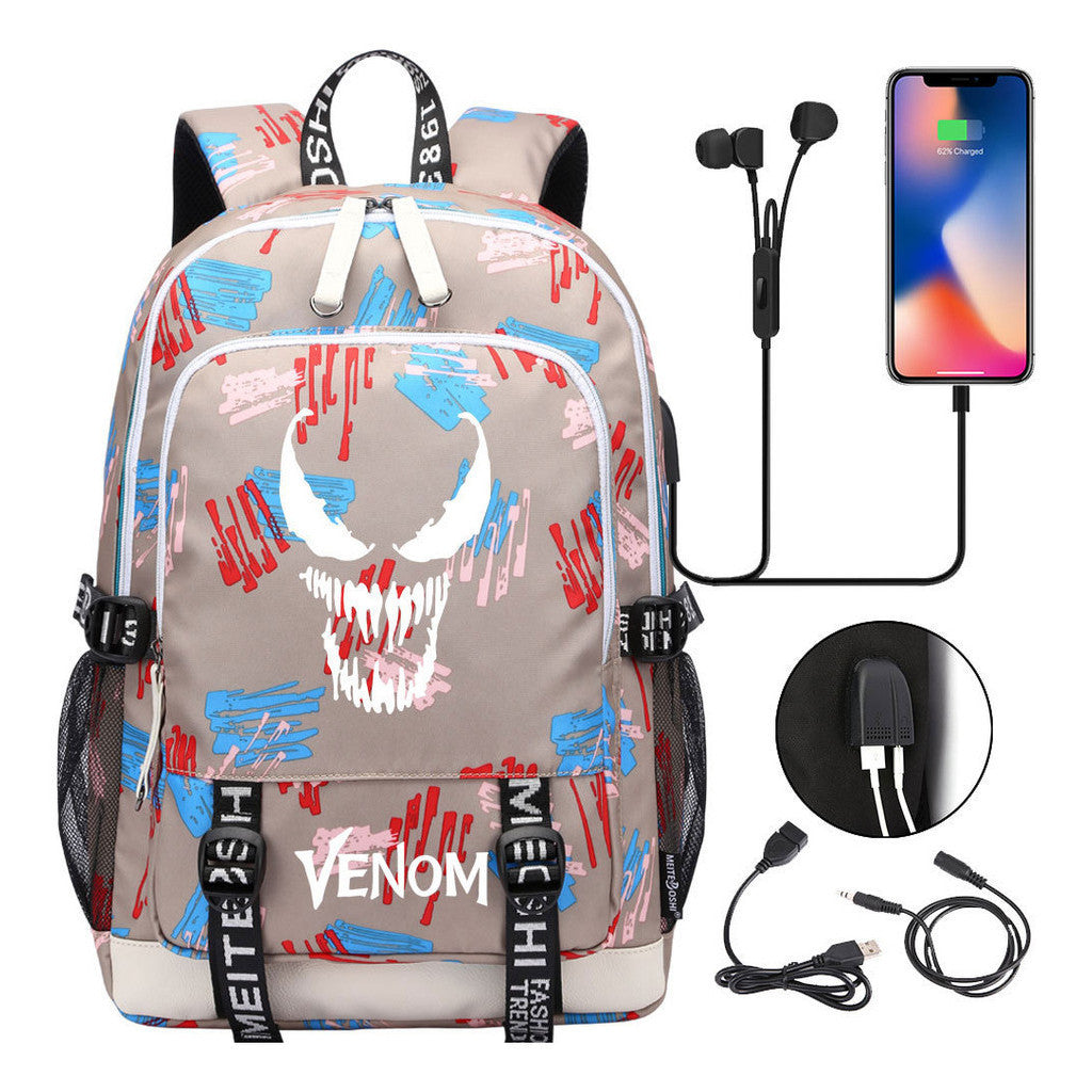 Youth Student Backpack Usb Men's And Women's Leisure Backpack