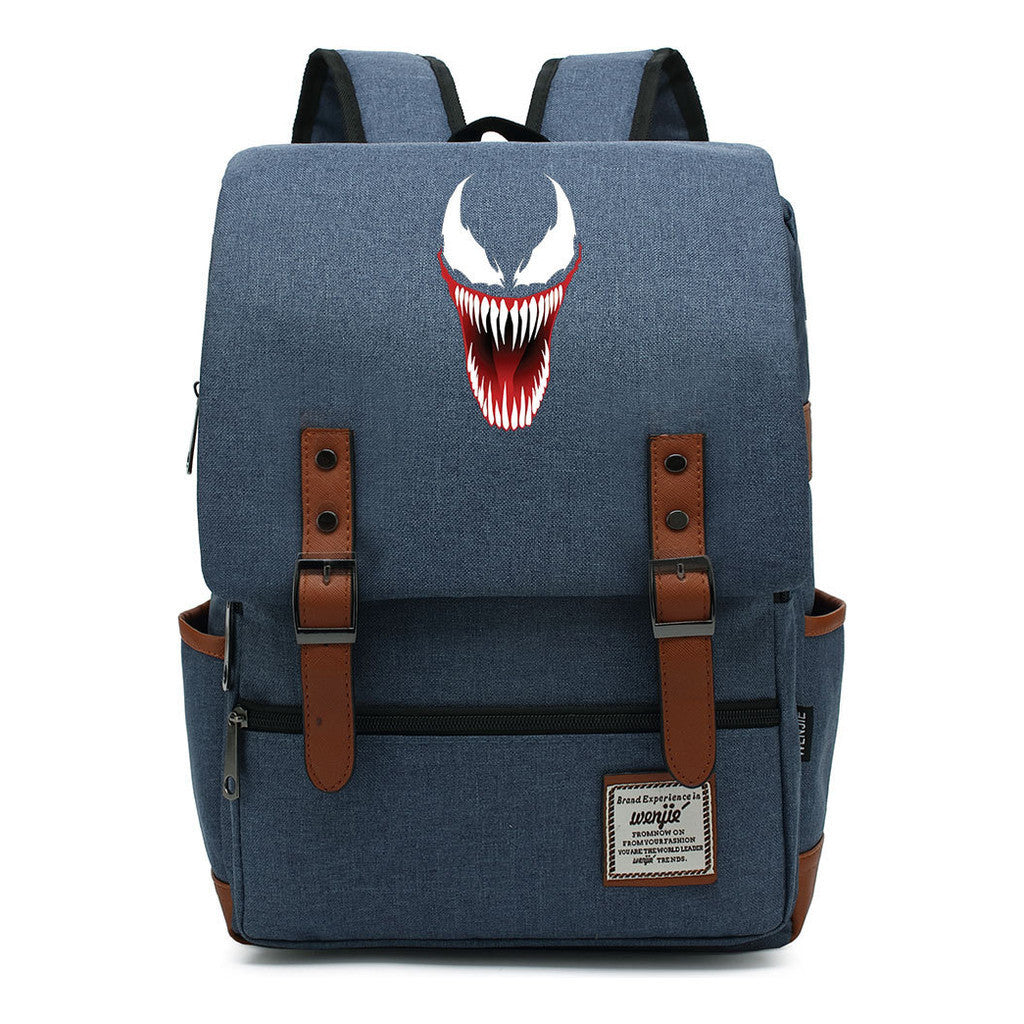 Printed Teenage Student Backpack For Men And Women With Casual Belt Buckle Classic Backpack