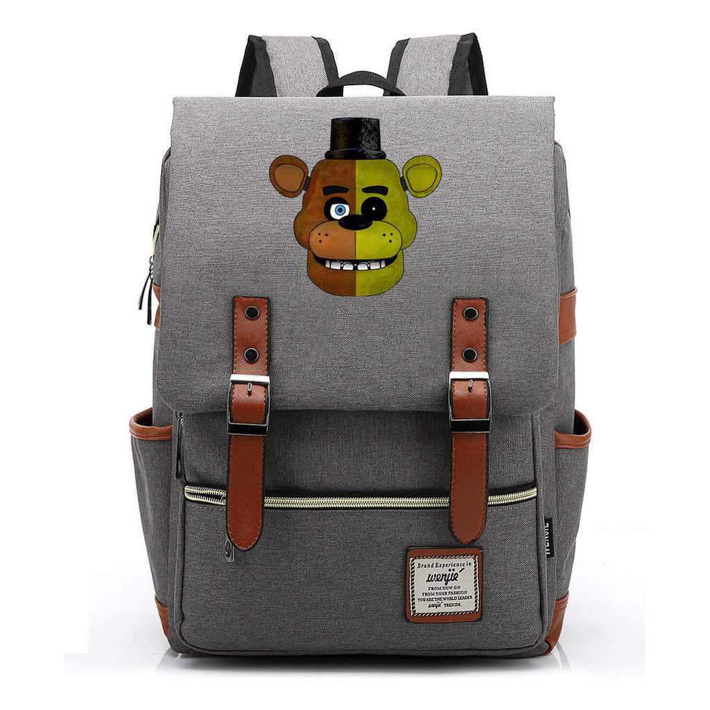 Toy Bear Game Printed Youth Student Backpack For Men And Women, Casual Belt Buckle, Classic Backpack