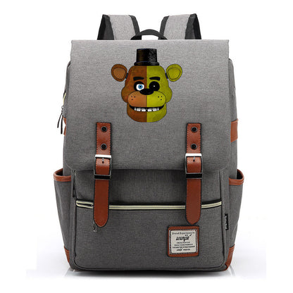 Toy Bear Game Printed Youth Student Backpack For Men And Women, Casual Belt Buckle, Classic Backpack