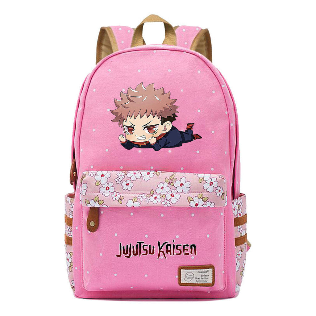 Cartoon Teenage Girl Student Backpack Casual Canvas Backpack