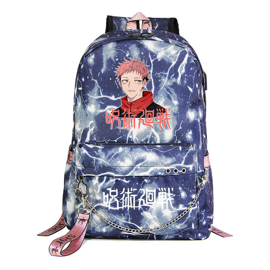 Cartoon Usb Youth Student Backpack For Men And Women's Leisure Travel Backpack