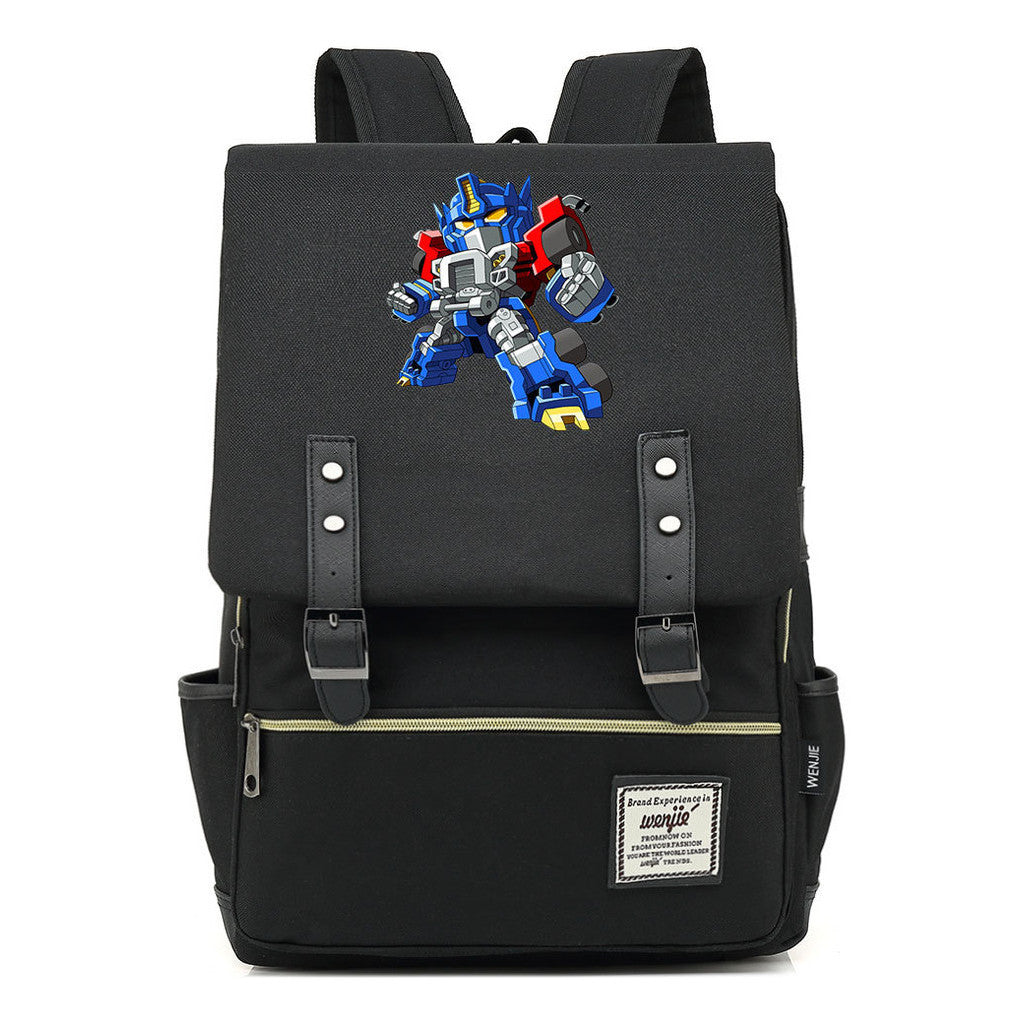 Transformed Mecha Printed Student Backpack For Men And Women's Leisure Backpack