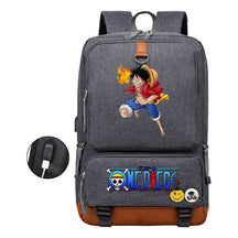 Cartoon Pirate King Printed Usb Student Backpack Leisure Travel Backpack