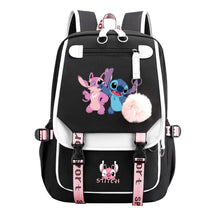 Interstellar Baby Stitch Usb Backpack For Boys And Girls Casual Woven Strap Flip Backpack