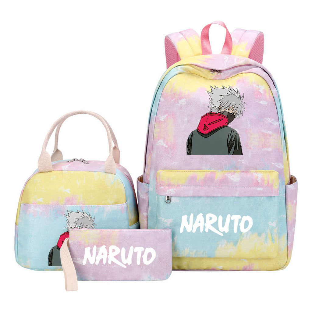 Naruto Student Girl Backpack Lunch Bag Three Piece Set Backpack Set