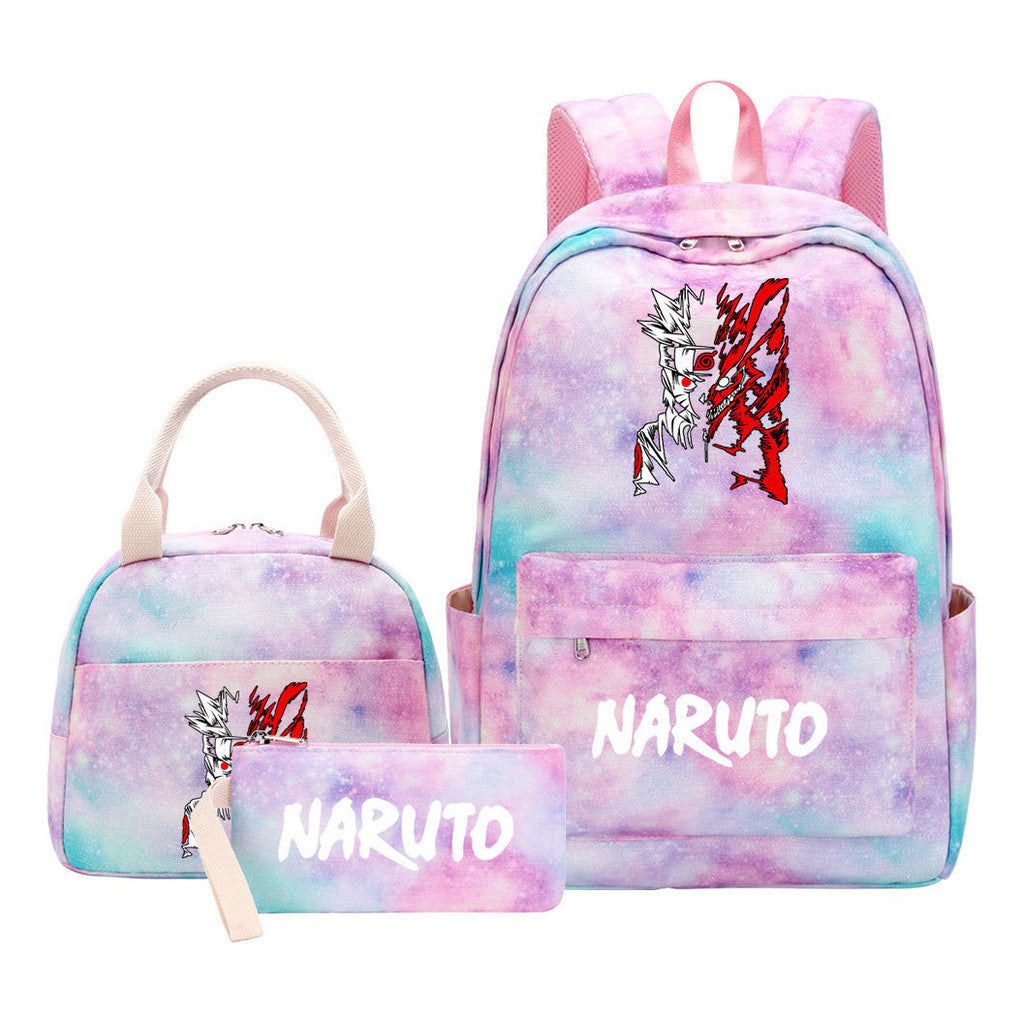 Naruto Girls School Bag Lunch Bag Three Piece Set Backpack Set