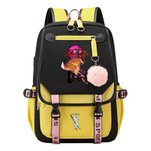 Cartoon Fashion Usb Youth School Bag For Boys And Girls Casual Ribbon Flip Backpack