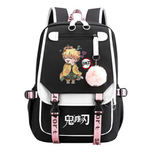 Cartoon Fashion Usb Youth School Bag For Boys And Girls Casual Ribbon Flip Backpack