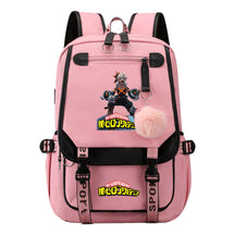 My Heroes Academy Usb Youth Student Backpack With Casual Woven Strap Flip Back Backpack