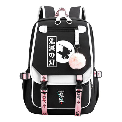 Cartoon Fashion Usb Youth Middle School Backpack For Boys And Girls Casual Woven Strap Flip Back Backpack