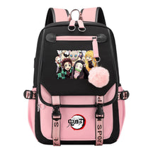 Cartoon Fashion Usb Student Backpack With Casual Woven Strap Flip Back Backpack