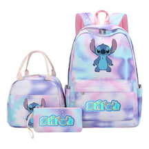 Interstellar Baby Stitch Youth Student Girls School Bag Lunch Bag Three Piece Set Backpack Set