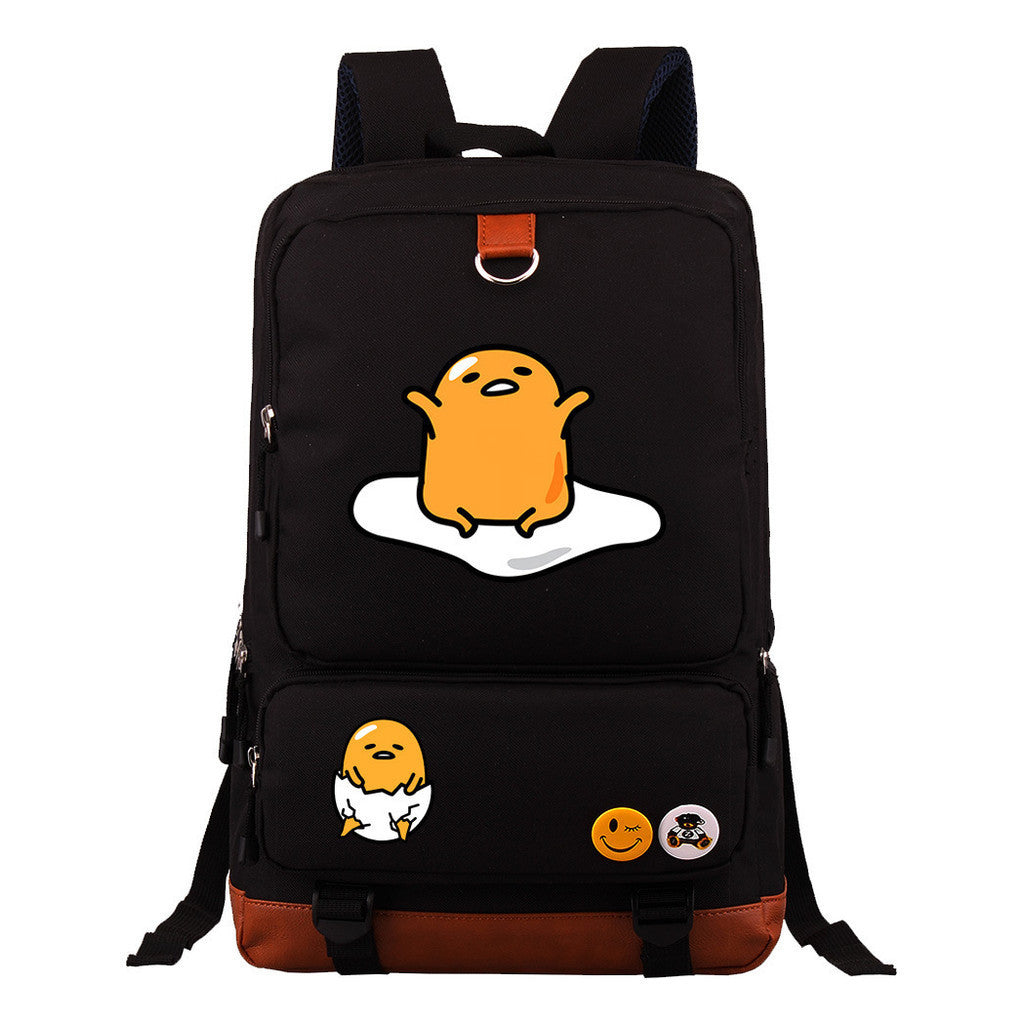 Cartoon Anime Lazy Egg Youth Student Backpack, Large Capacity Travel Bag, Boy's And Girl's Backpack
