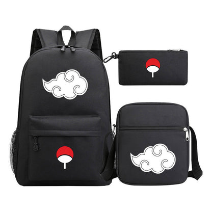 Anime Naruto Starry Sky Youth School Bag Three Piece Set For Men And Women Backpack Set