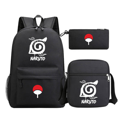 Anime Naruto Starry Sky Youth School Bag Three Piece Set For Men And Women Backpack Set