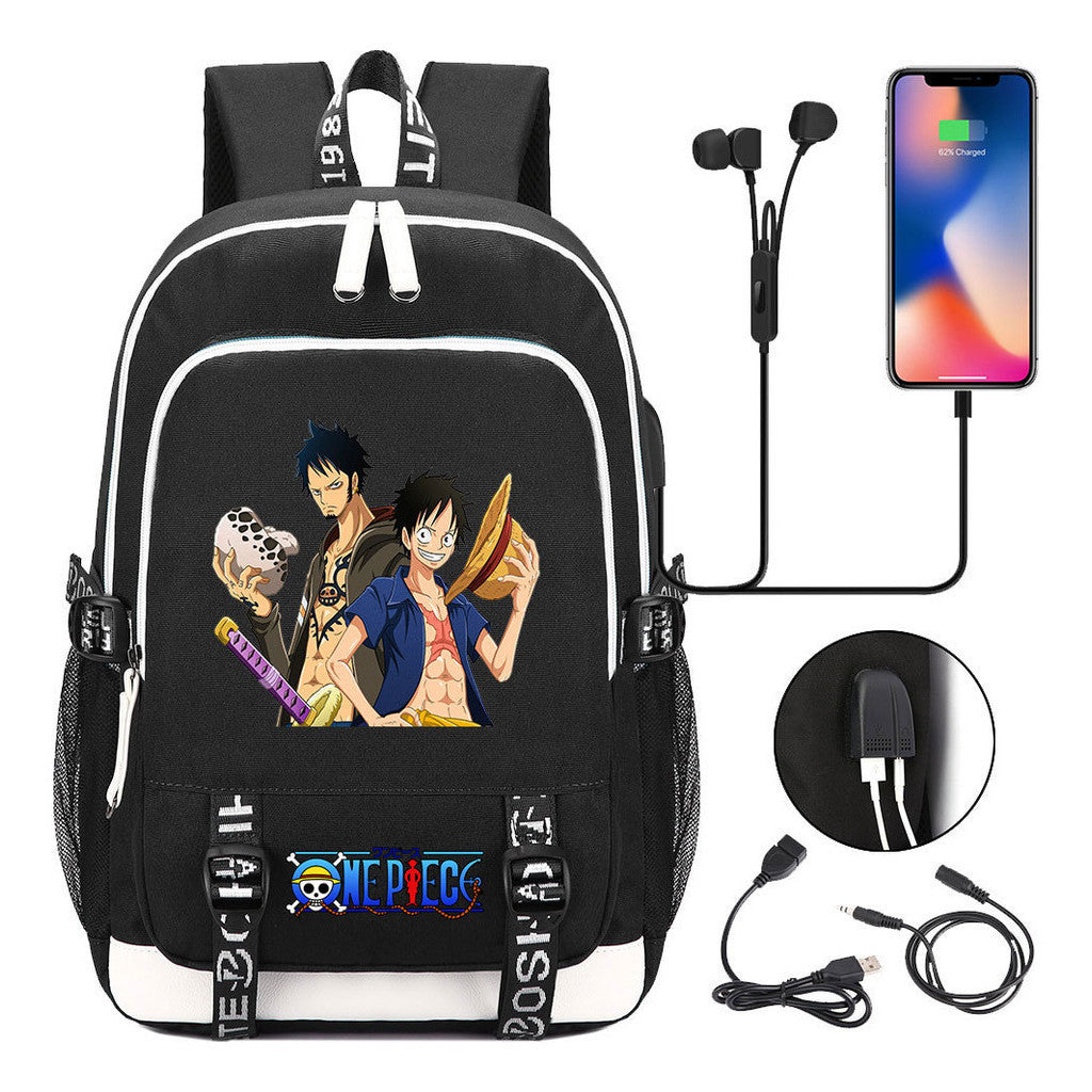 Pirate King Lufei Youth Student School Bag Usb Men's And Women's Leisure Backpack
