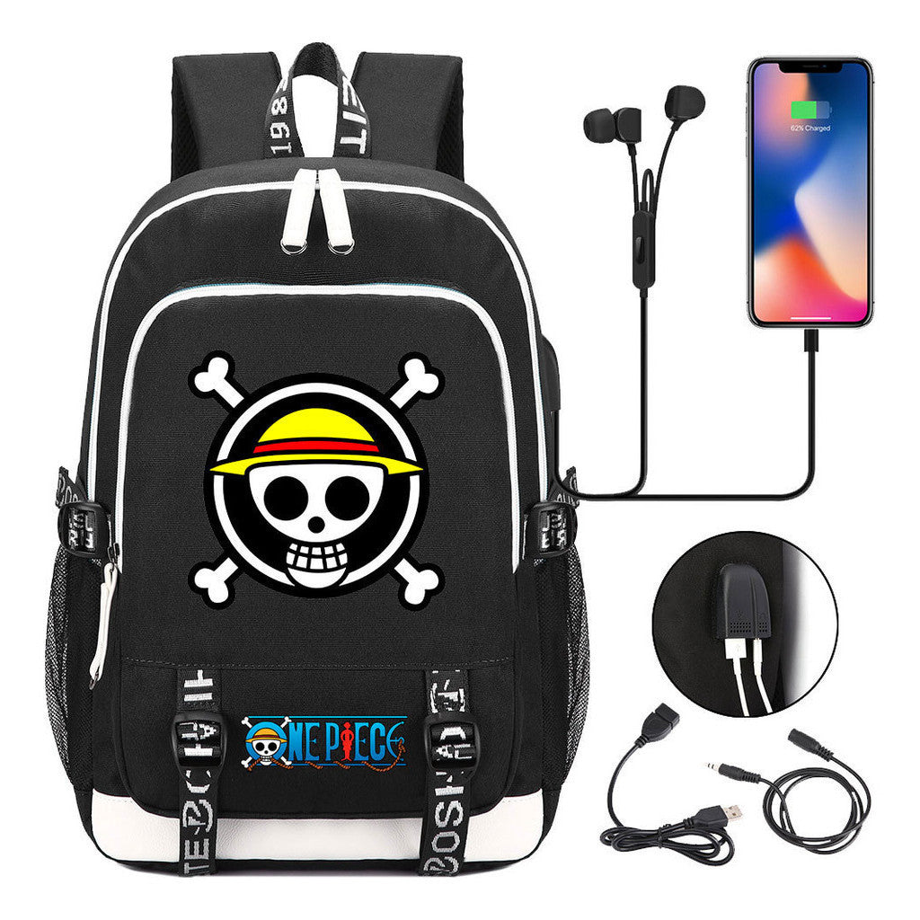 Anime Pirate Wang Lufei Youth Student School Bag Usb Men's And Women's Leisure Backpack
