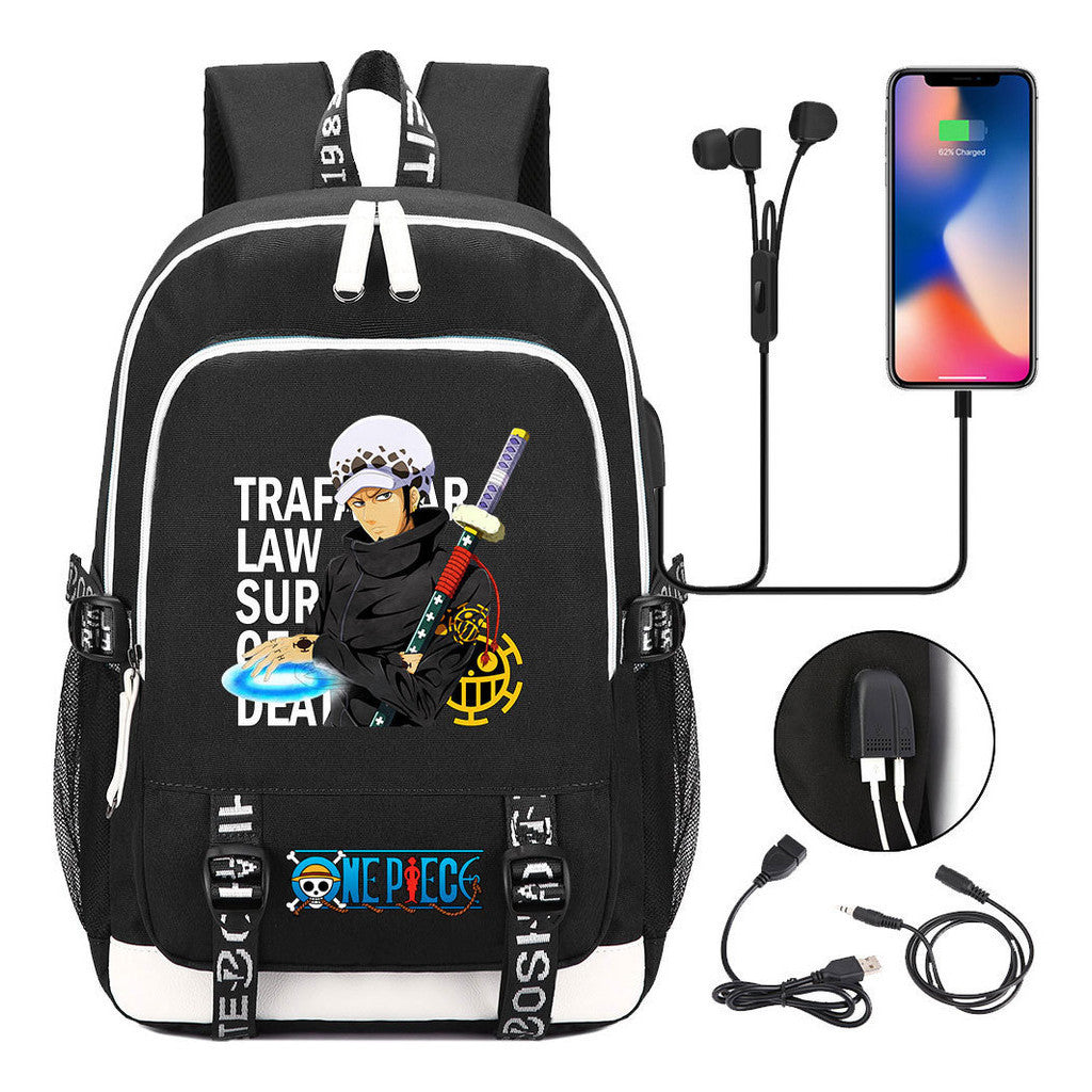 Anime Pirate Wang Lufei Youth Student School Bag Usb Men's And Women's Leisure Backpack