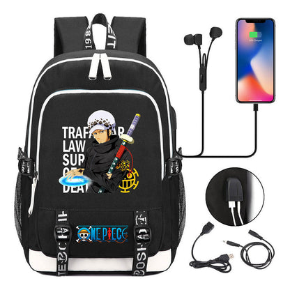 Anime Pirate Wang Lufei Youth Student School Bag Usb Men's And Women's Leisure Backpack