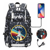 Nasa Fashion Printed Usb Student Backpack For Leisure Travel Backpack