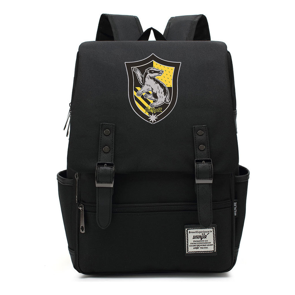 School Of Witchcraft And Wizardry Printed Youth Student School Bag Casual Belt Buckle Classic Backpack