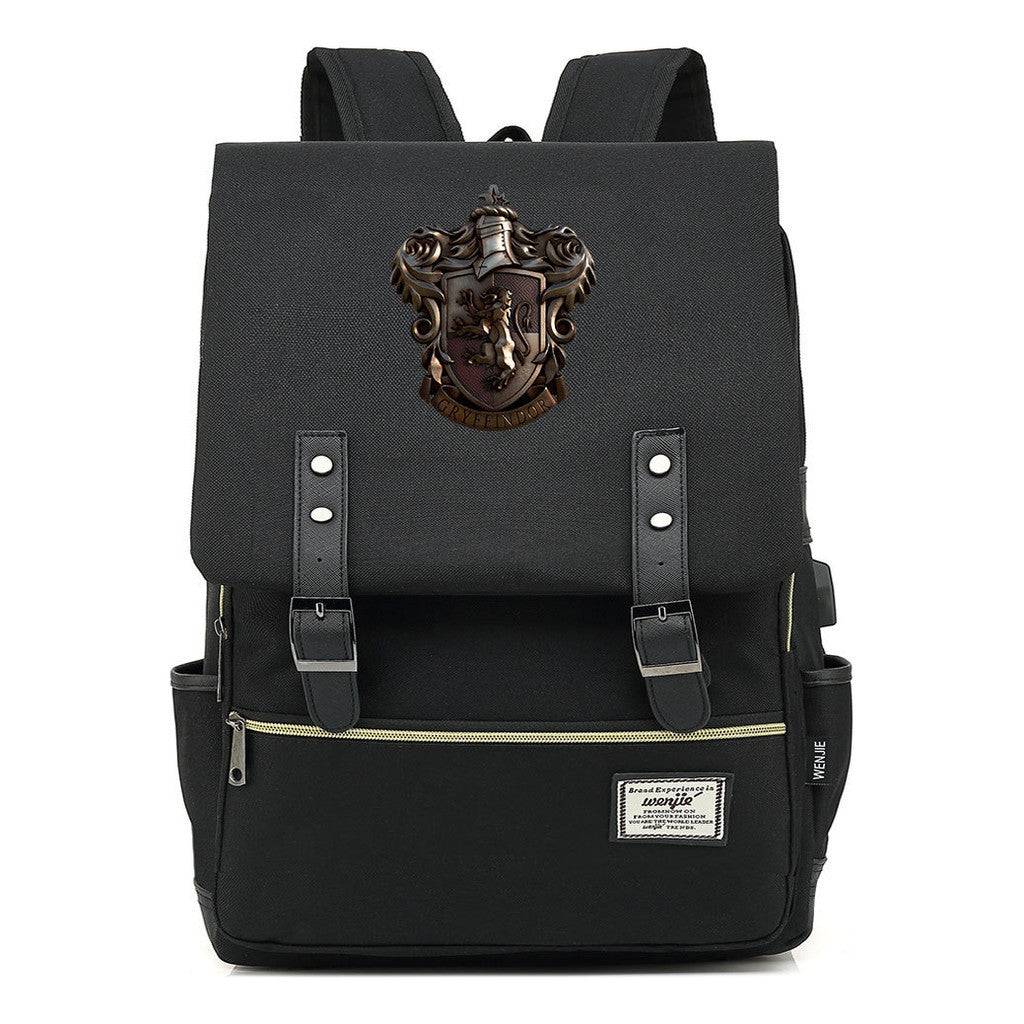 Academy Of Magic Teen Student School Bag Usb Casual Belt Buckle Backpack