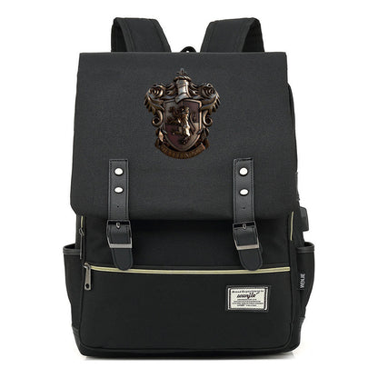Academy Of Magic Teen Student School Bag Usb Casual Belt Buckle Backpack