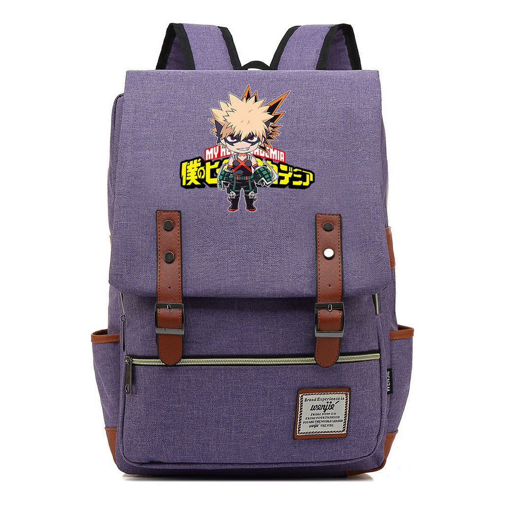 Anime My Heroes Academy Printed Youth Student Backpack Men's And Women's Leisure Belt Buckle Classic Backpack 38*27*12.5cm